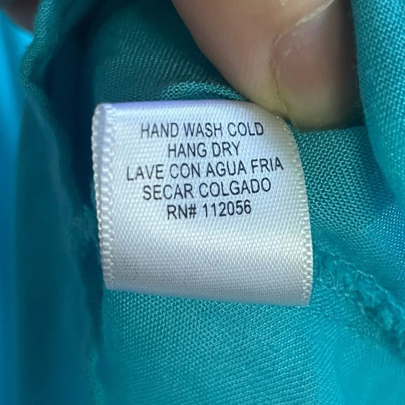 The Arte by Zenana Cerulean Blue Floral Lace Back Button Up Collared Tank, S - Picture 7 of 14